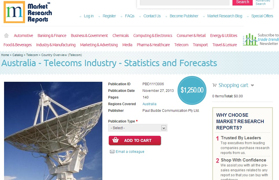 Australia - Telecoms Industry - Statistics and Forecasts - S'