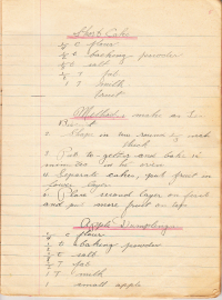 Handwritten page from Edna Oldershaw Irwin's notebook