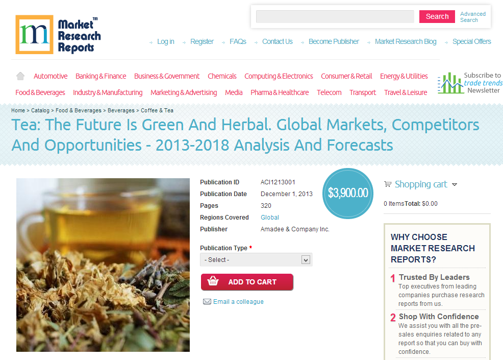 Tea: The Future Is Green And Herbal. Global Markets'