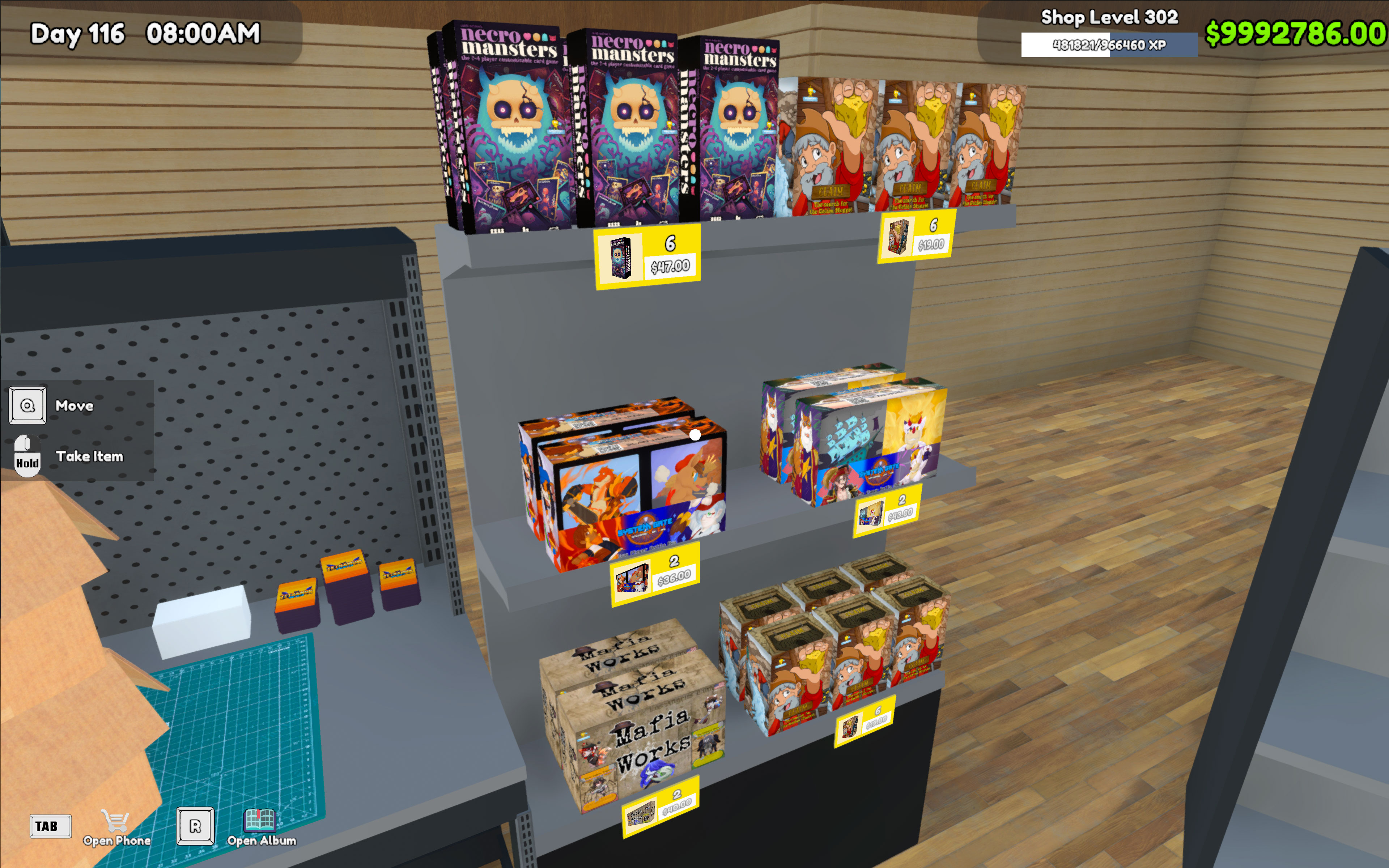 A Speedrob Games display in TCG Card Shop Simulator