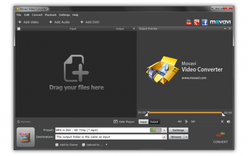 Movavi Video Converter 14 User Interface'