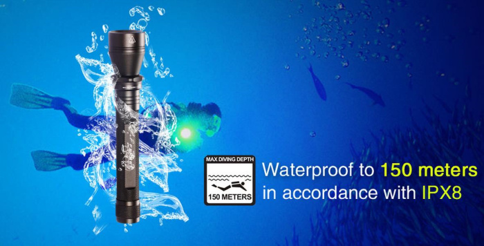 FEREI W152 CREE XM-L 3-Mode 800-Lumen Diving light torch'