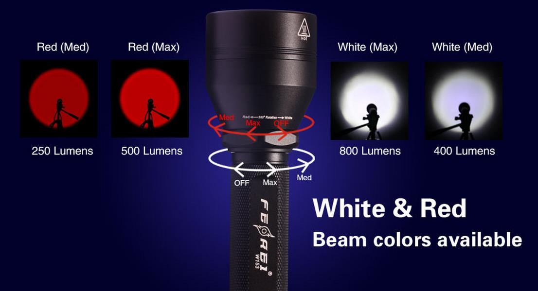 FEREI W153 Rechargeble 3 LEDs diving light torch'