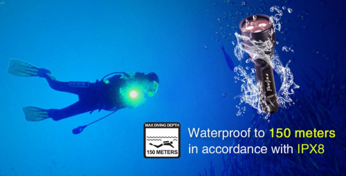 FEREI W153 Rechargeble 3 LEDs diving light torch'