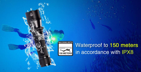 FEREI W150 CREE Q5 225-Lumen Waterproof LED Flashlight Torch'