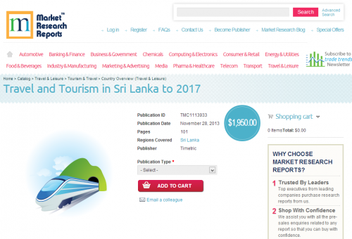 Travel and Tourism in Sri Lanka to 2017'