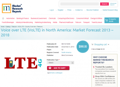 Voice over LTE in North America: Market Forecast 2018'