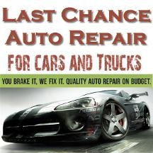 Logo For Last Chance Auto Repair For Cars Trucks'