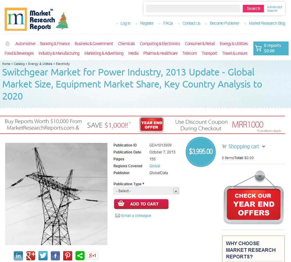 Switchgear Market for Power Industry, 2013 Update'