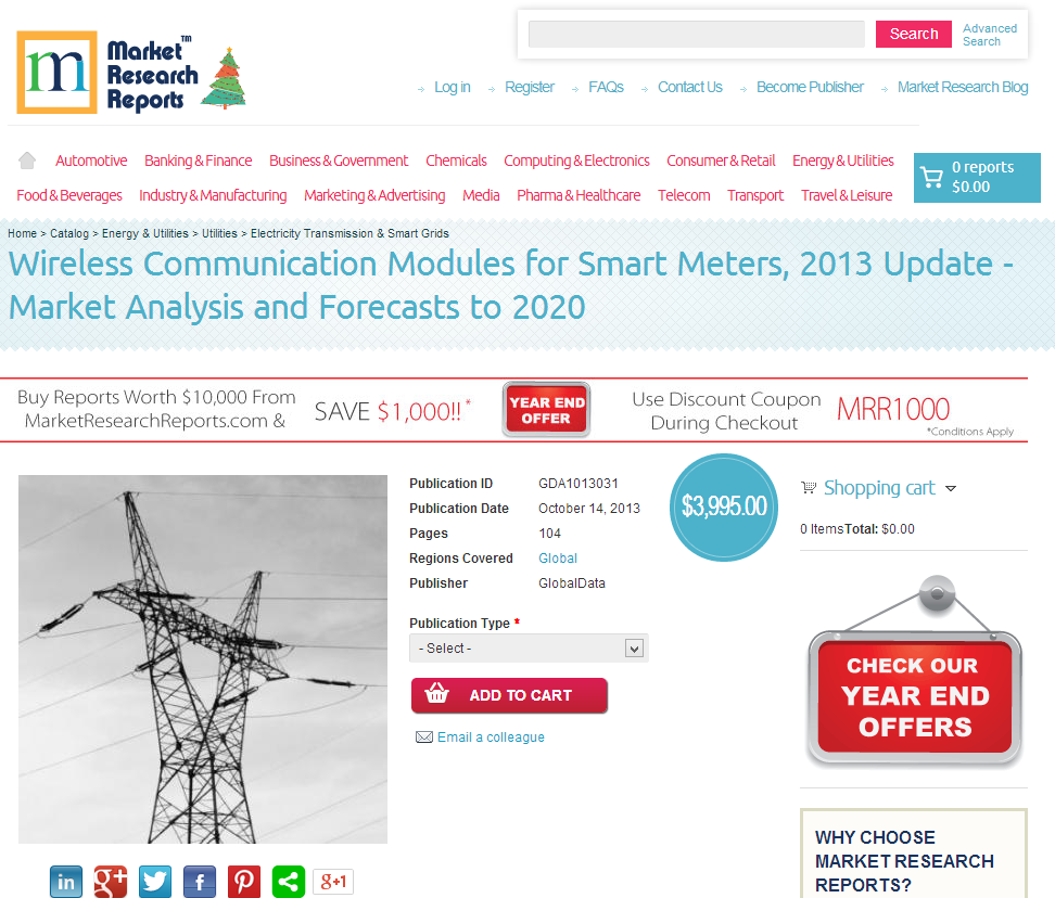 Wireless Communication Modules for Smart Meters, 2013 Update'