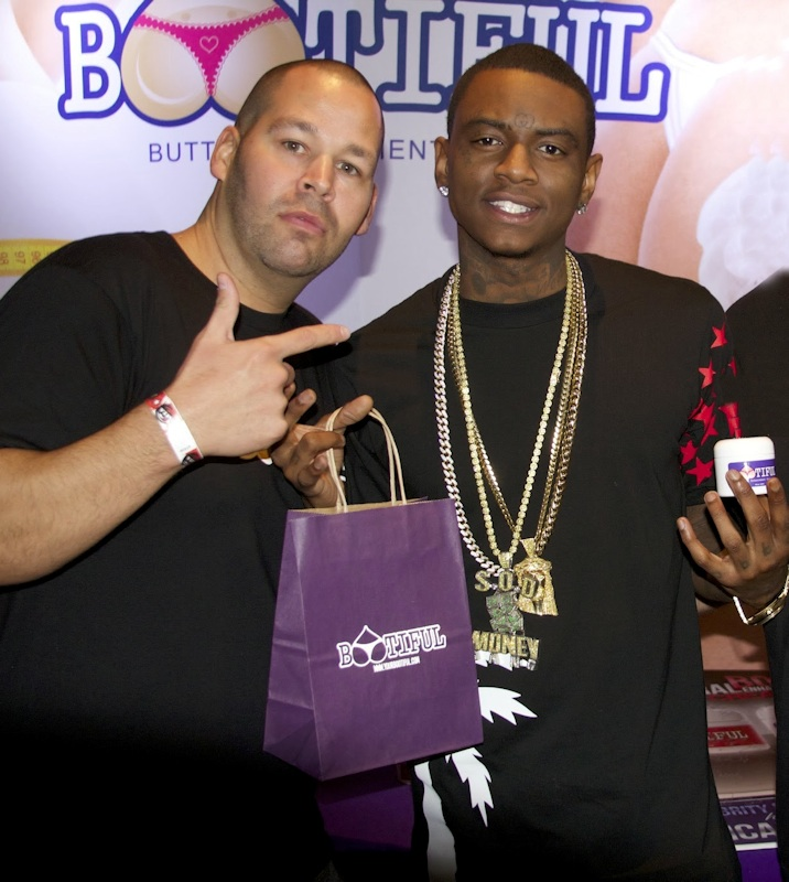 Rapper Soulja Boy gets Bootiful Butt Cream at AMA gift suite'