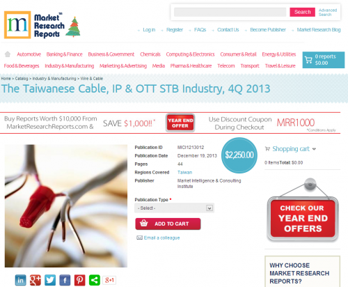 The Taiwanese Cable, IP &amp;amp; OTT STB Industry, 4Q 2013'