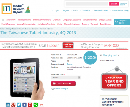 The Taiwanese Tablet Industry, 4Q 2013'