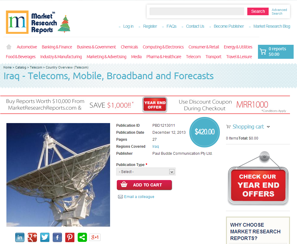 Iraq - Telecoms, Mobile, Broadband and Forecasts'