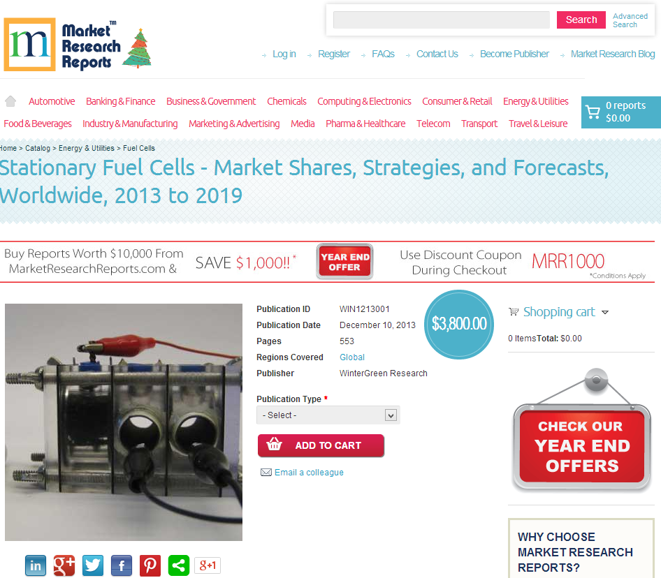 Stationary Fuel Cells - Market Shares, Strategies'