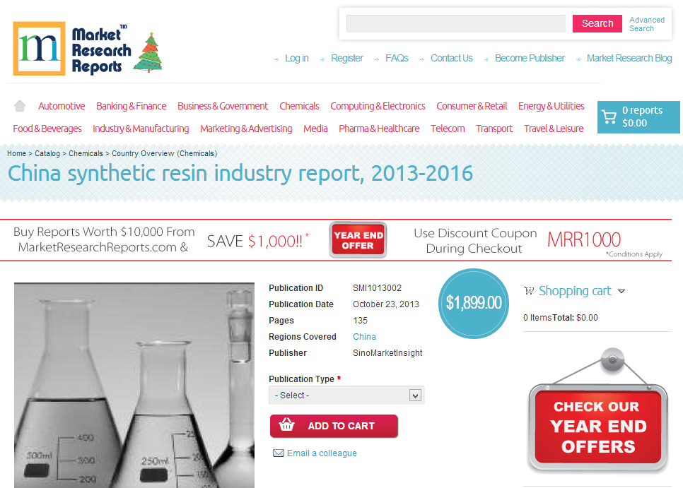 China synthetic resin industry report, 2013-2016'