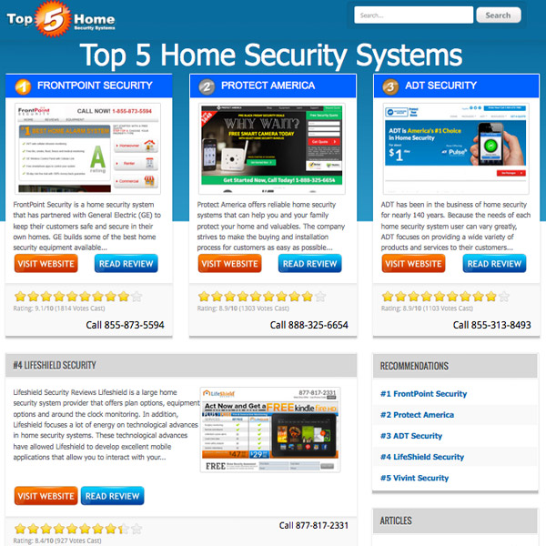 Top 5 Home Security Systems'