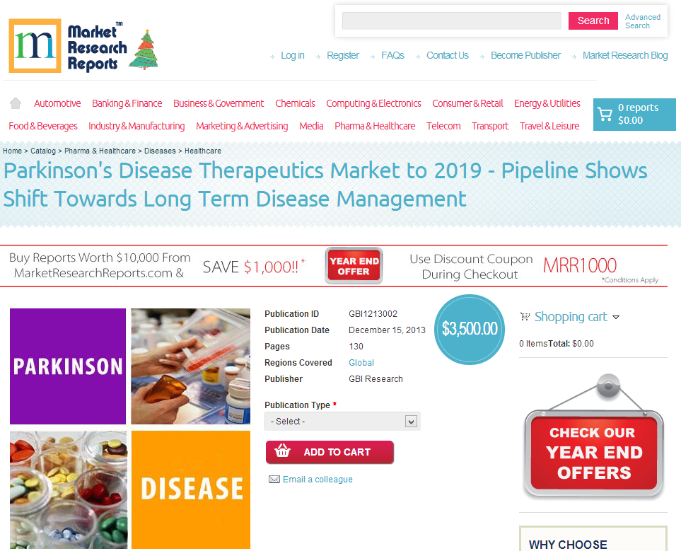 Parkinson's Disease Therapeutics Market to 2019'