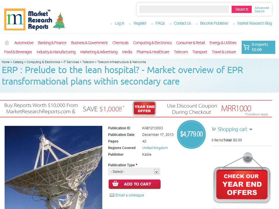 ERP : Prelude to the lean hospital? - Market overview of EPR'