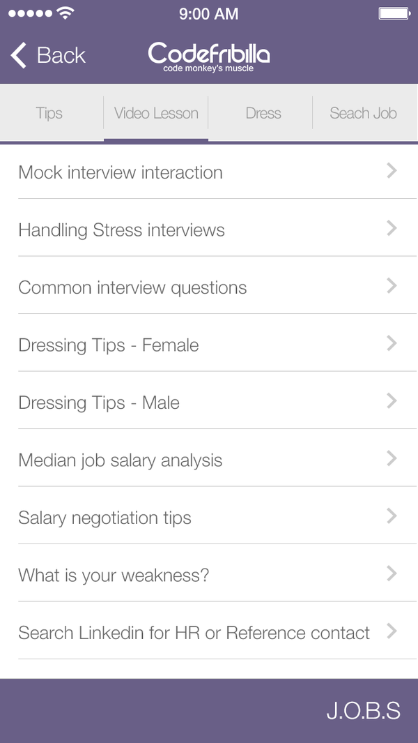 J.O.B.S. Mobile App