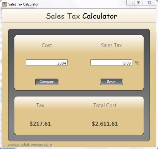 Sales Tax Calculator