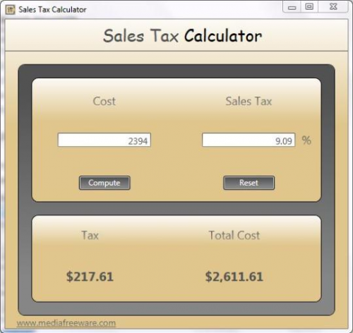 Sales Tax Calculator'