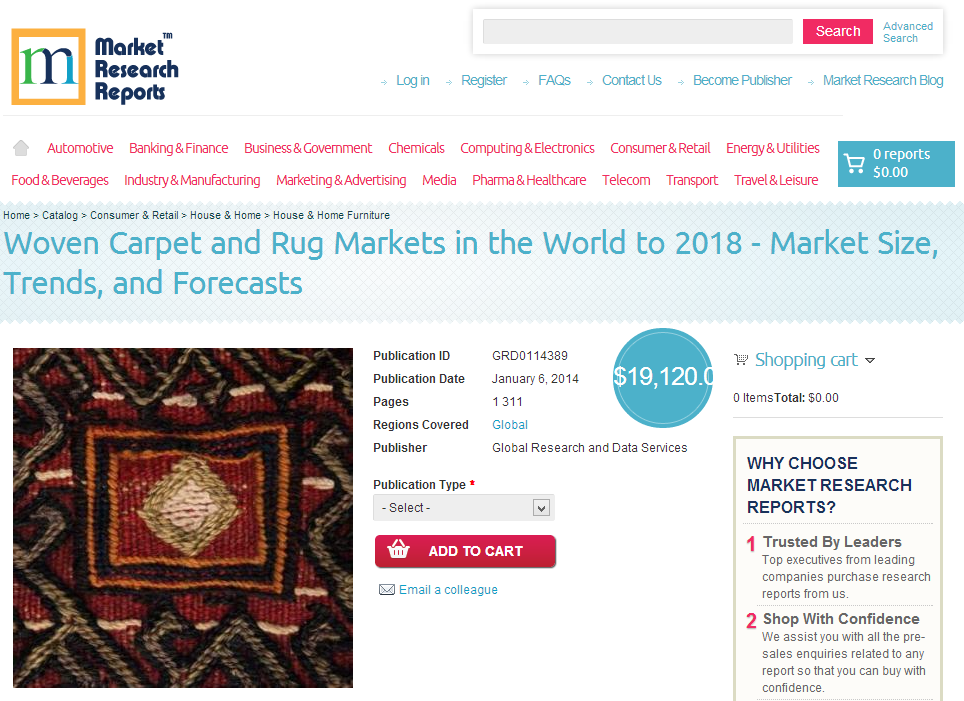 Woven Carpet and Rug Markets in the World to 2018'