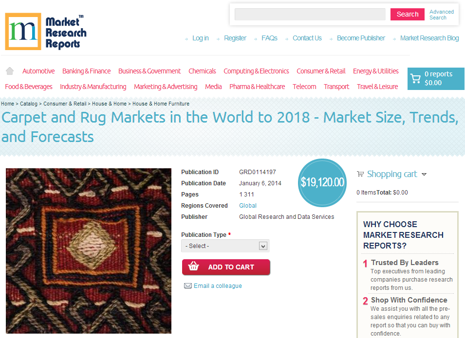 Carpet and Rug Markets in the World to 2018'