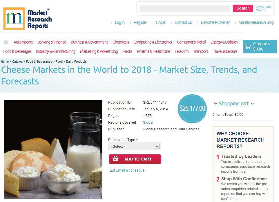 Cheese Markets in the World to 2018'