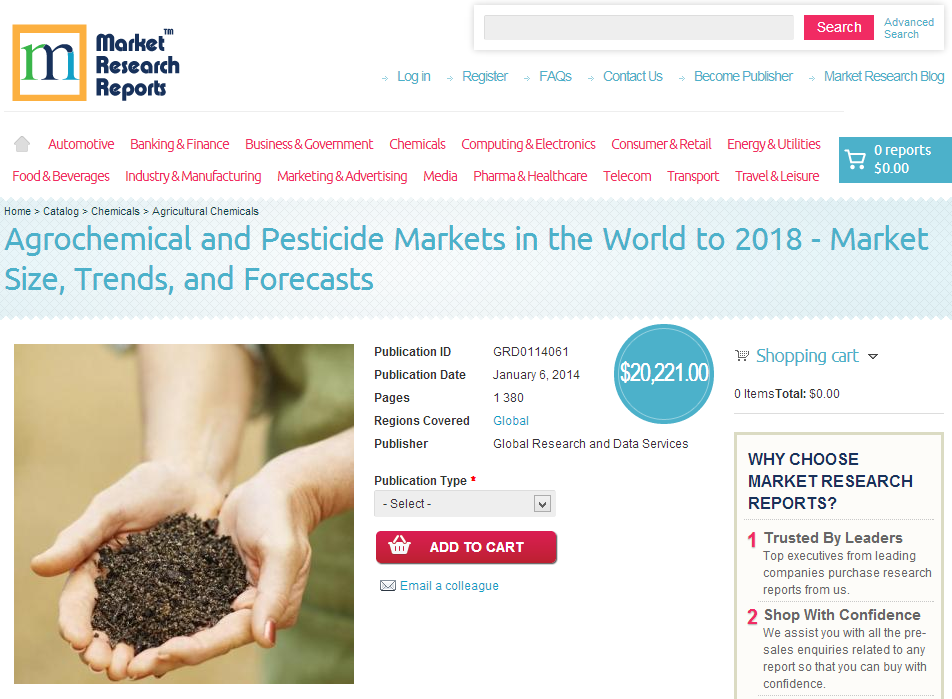 Agrochemical and Pesticide Markets in the World to 2018'