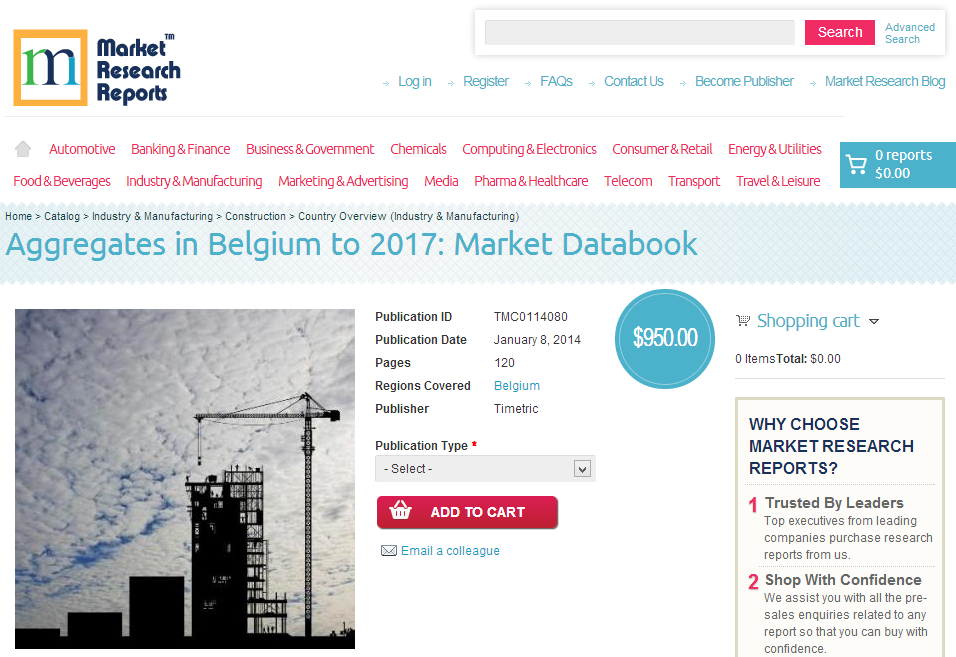 Aggregates in Belgium to 2017: Market Databook'