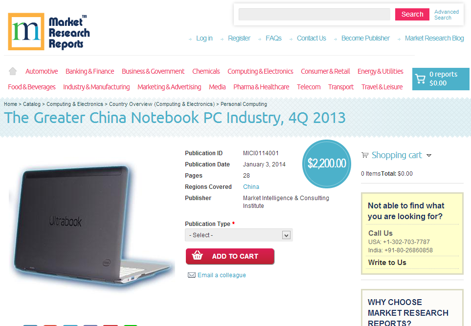 The Greater China Notebook PC Industry, 4Q 2013'