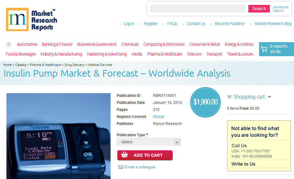 Insulin Pump Market &amp;amp; Forecast- Worldwide Analysis'
