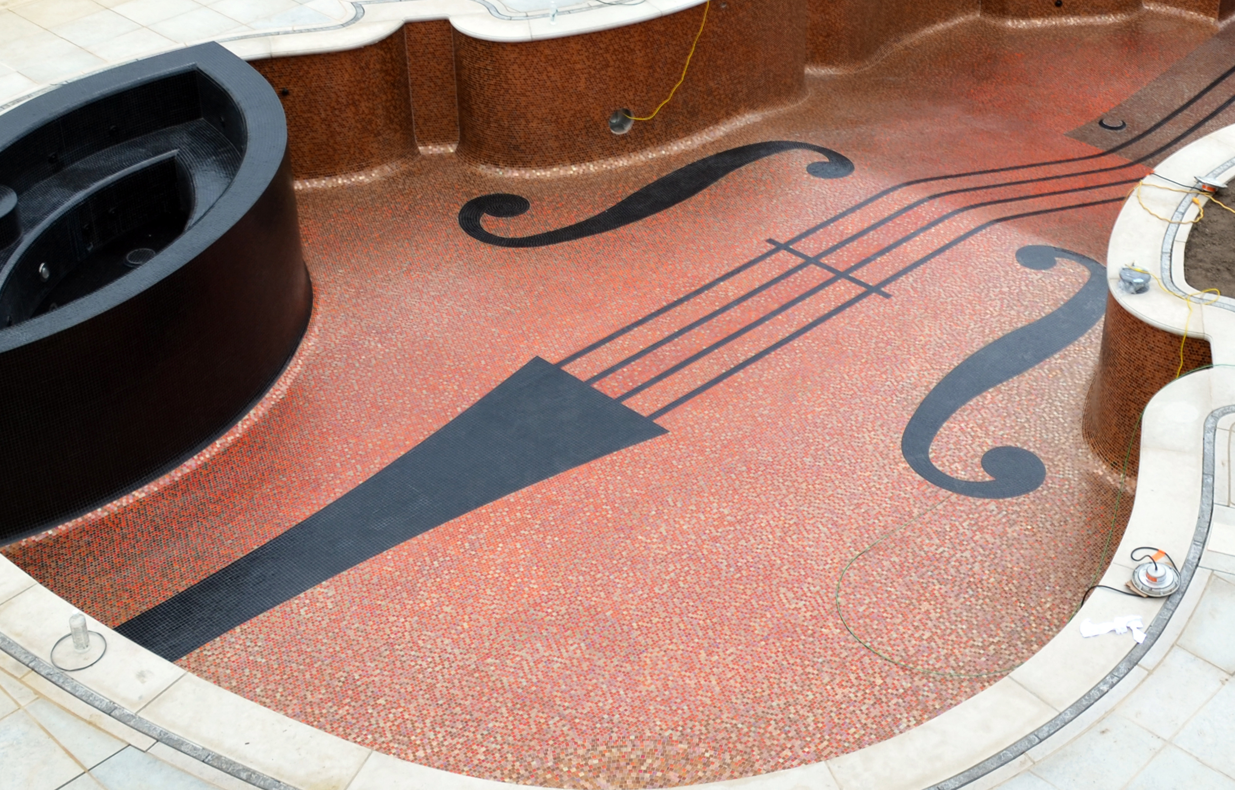 Luxury inground Swimming Pool Tile Design and Installation N'