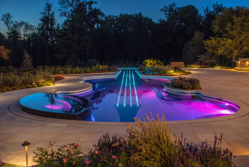 Luxury swimming pool lighting design ideas'