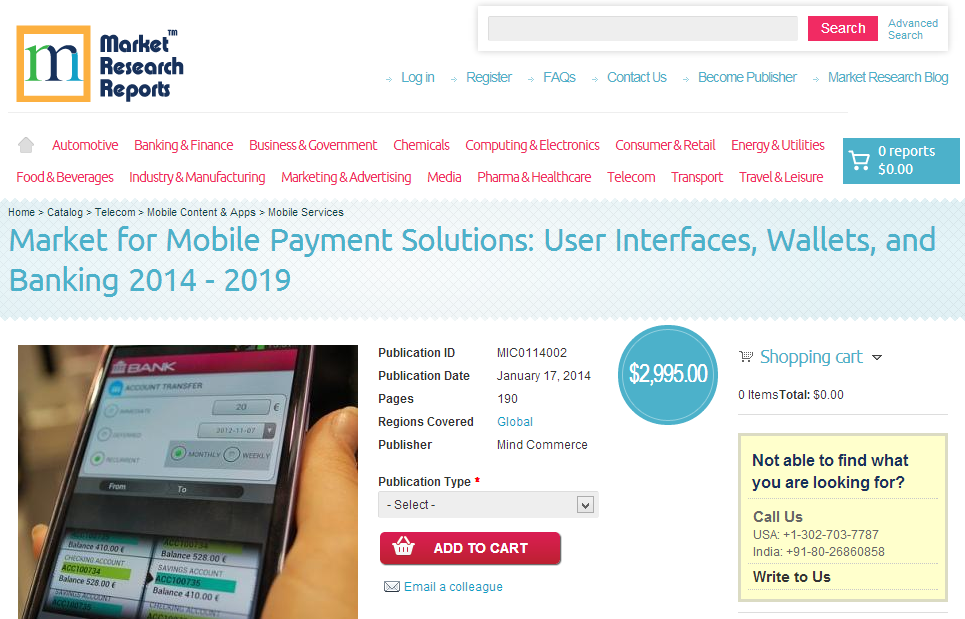 Market for Mobile Payment Solutions'