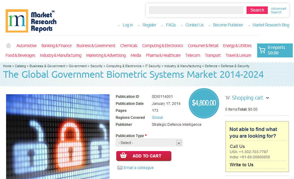 Global Government Biometric Systems Market 2014-2024'