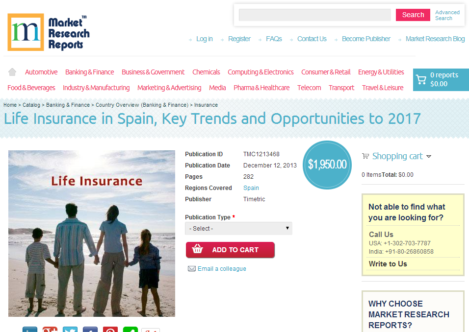 Life Insurance in Spain Key Trends and Opportunities to 2017'