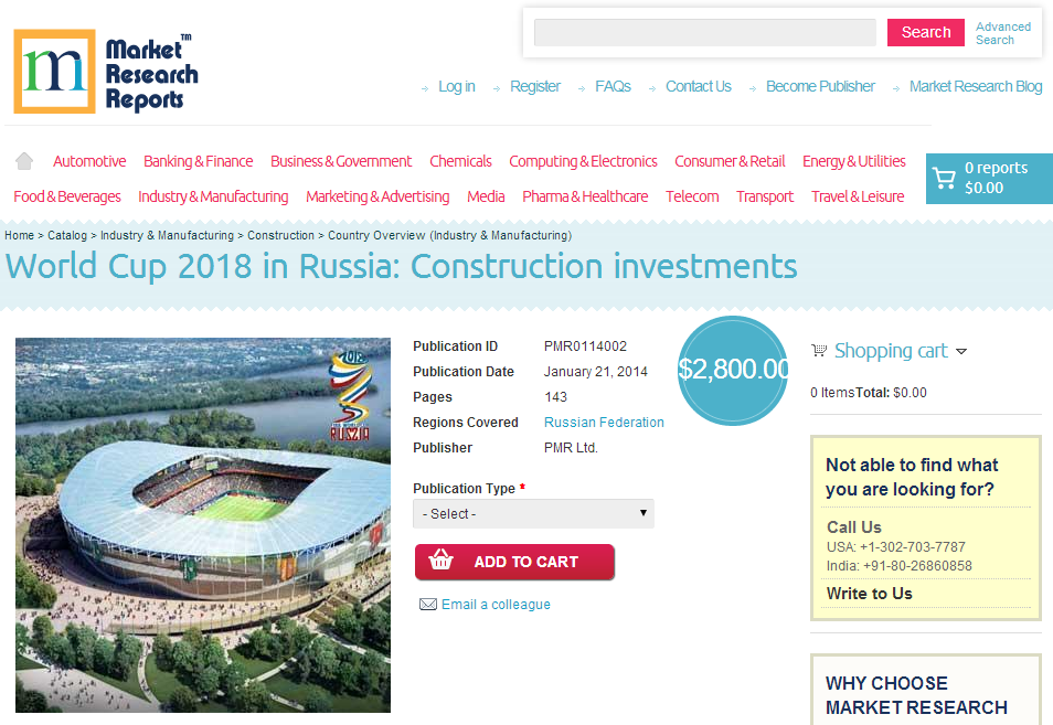 Construction Investments for World Cup in Russia 2018'