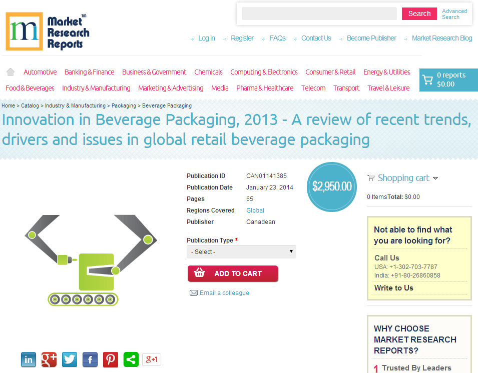 Innovation in Beverage Packaging, 2013'