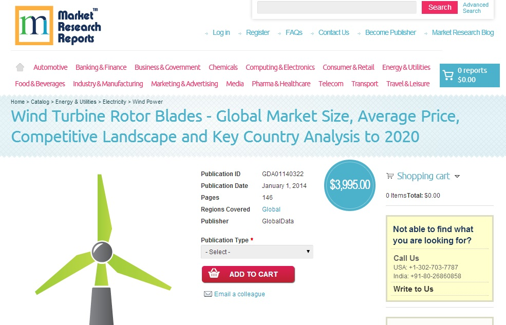 Wind Turbine Rotor Blades - Global Market Size, Average Pric'