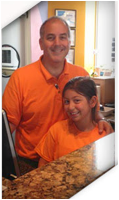 Owner, Stephen Levin with daughter.