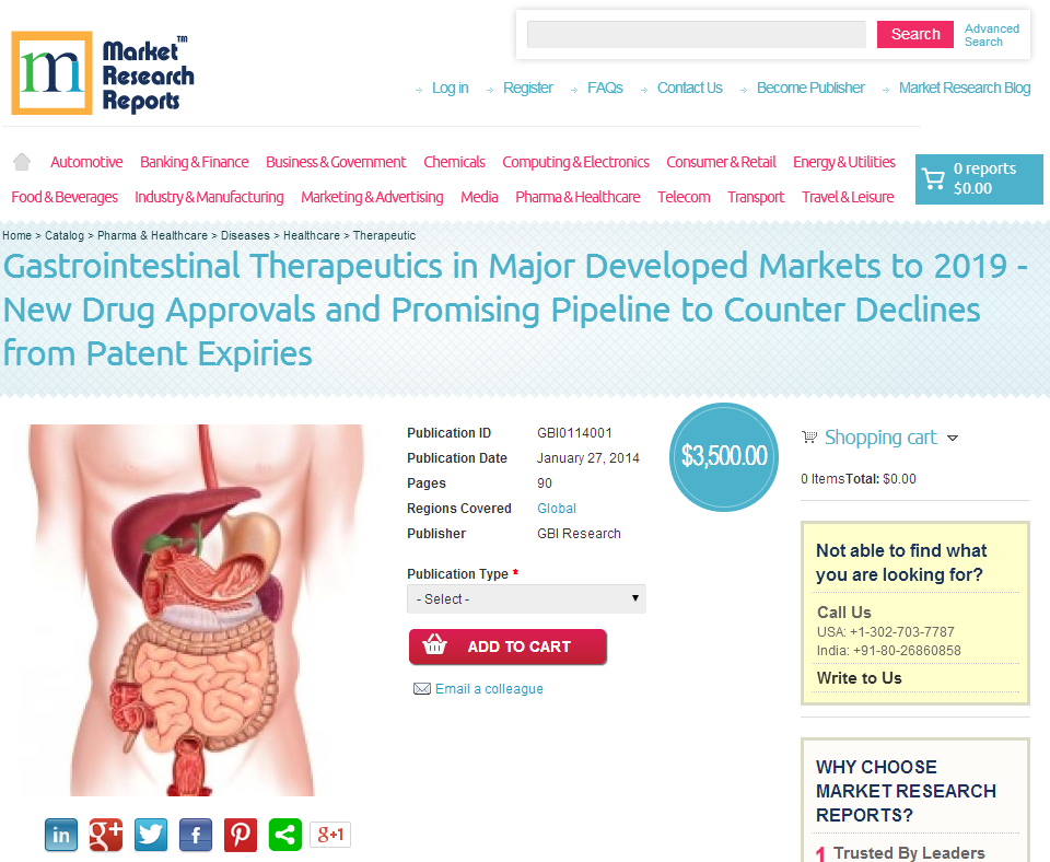 Gastrointestinal Therapeutics - Major Developed Markets 2019'