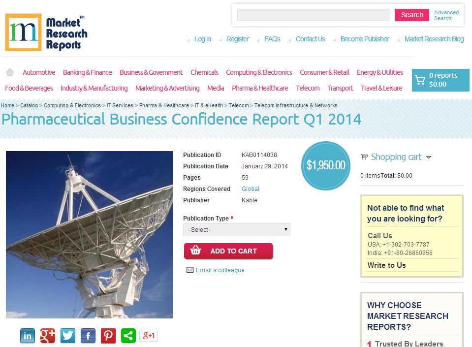 Pharmaceutical Business Confidence Report Q1 2014'