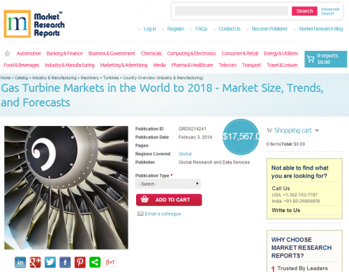 Gas Turbine Markets in the World to 2018'