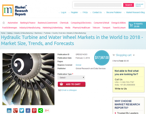 Hydraulic Turbine and Water Wheel Markets in the World 2018'