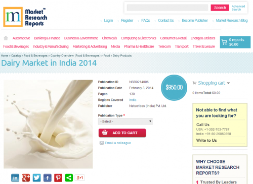 Dairy Market in India 2014'