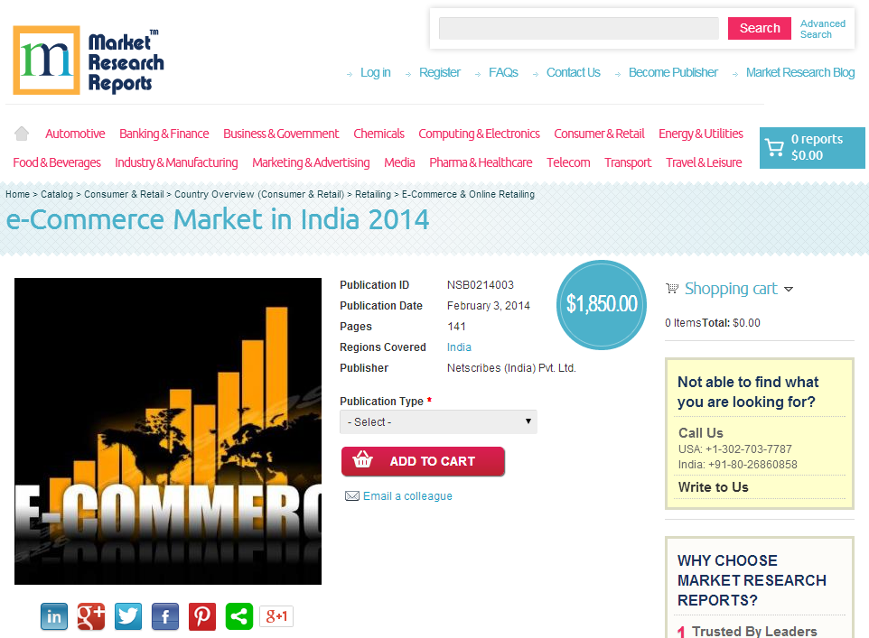 e-Commerce Market in India 2014'