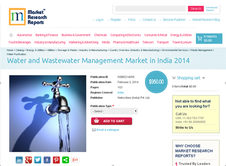 Water and Wastewater Management Market in India 2014'
