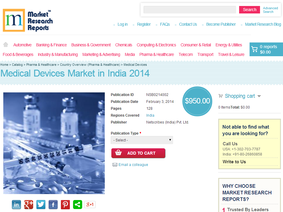 Medical Devices Market in India 2014'
